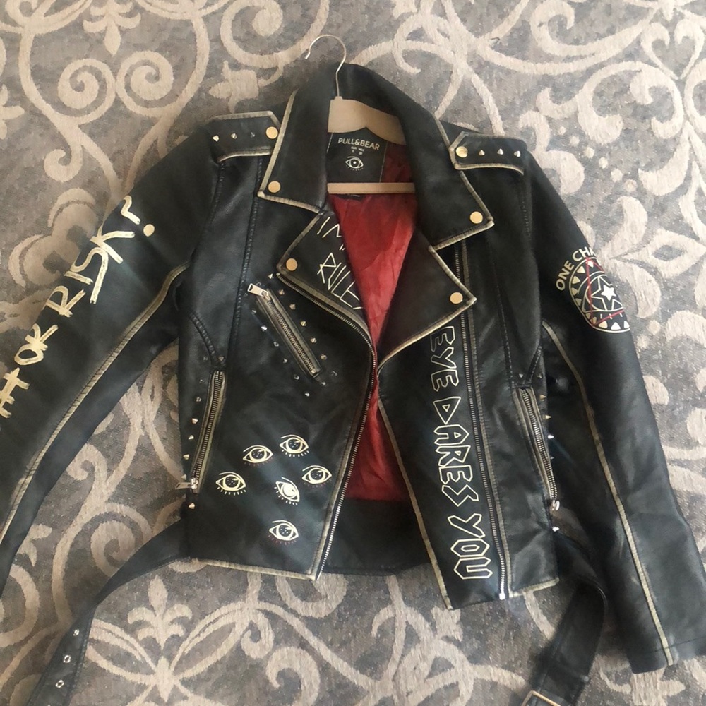 Leather Jacket with Graphics